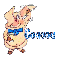 Gif animé coucou cochon